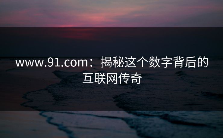 www.91.com：揭秘这个数字背后的互联网传奇