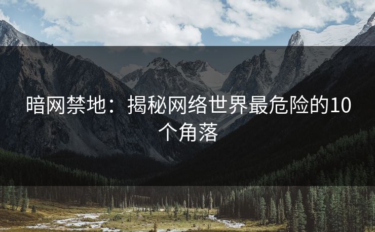 暗网禁地：揭秘网络世界最危险的10个角落  第1张